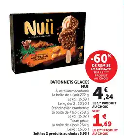 U Express Nuii batonnets glaces offre