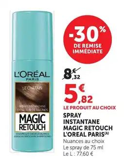 U Express L'oreal paris spray instantané magic retouch offre