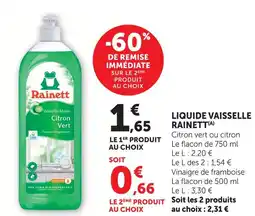 U Express Rainett liquide vaisselle offre