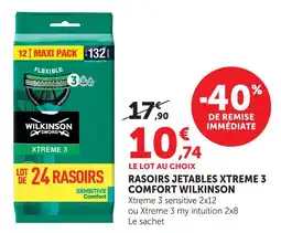 U Express Wilkinson rasoirs jetables xtreme 3 comfort offre