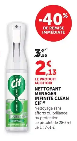 U Express Cif nettoyant ménager infinite clean offre