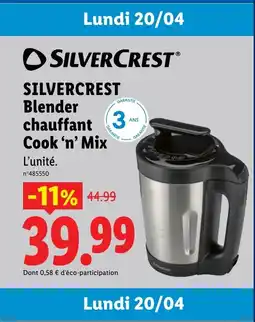 Lidl SILVERCREST Blender chauffant Cook 'n' Mix offre