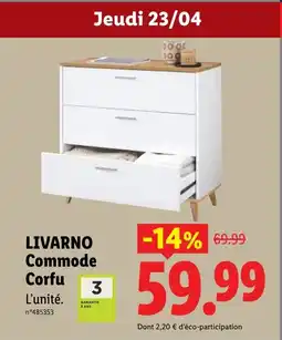 Lidl LIVARNO Commode Corfu offre