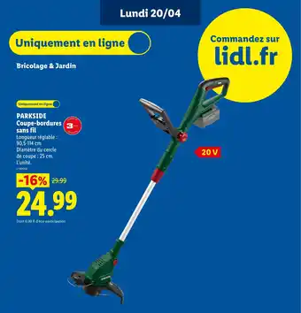 Lidl PARKSIDE Coupe-bordures sans fil offre