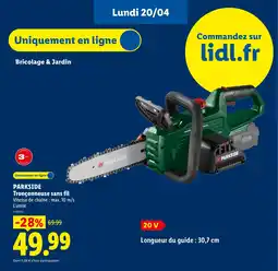 Lidl PARKSIDE Tronçonneuse sans fil offre