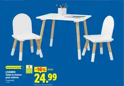 Lidl LIVARNO Table et chaises pour enfants offre