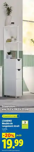 Lidl LIVARNO Meuble de rangement étroit offre