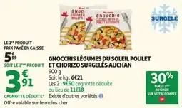 Auchan Gnocchis légumes du soleil poulet et chorizo surgelés auchan offre