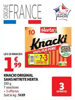 Auchan Knacki original sans nitrite herta offre