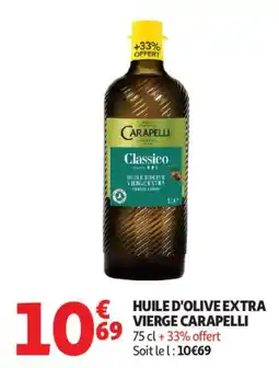 Auchan Huile d'olive extra vierge carapelli offre