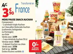 Auchan Menu pause snack auchan offre