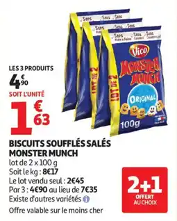 Auchan Biscuits soufflés sales monster munch offre