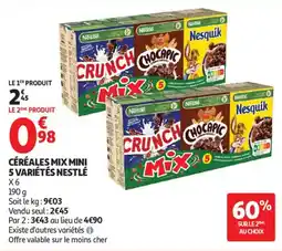 Auchan Céréales mix mini 5 variétés nestlé offre