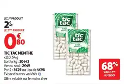 Auchan Tic tac menthe offre