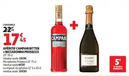 Auchan Apéritif campari bitter + riccadonna prosecco offre