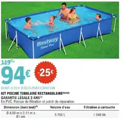 E.Leclerc KIT PISCINE TUBULAIRE RECTANGULAIRE offre