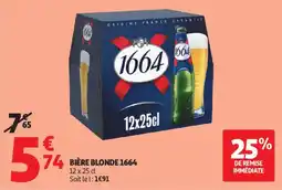 Auchan Bière blonde 1664 offre