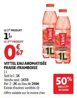 Auchan Vittel eau aromatisée fraise-framboise offre