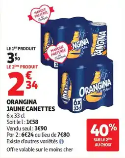 Auchan Orangina jaune canettes offre