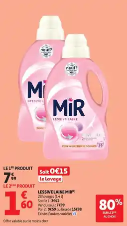 Auchan Lessive laine mir offre