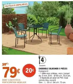 E.Leclerc ENSEMBLE DEJEUNER 5 PIÈCES offre