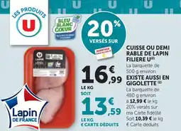 Bi1 Cuisse ou demi rable de lapin filiere u offre