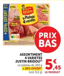 Bi1 Assortiment 4 varietes justin bridou offre