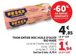 Bi1 Thon entier msc huile d'olive rio mare offre