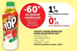 Bi1 Yaourt a boire aromatise offre decouverte yop offre