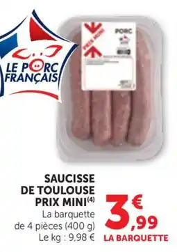 Bi1 Saucisse de toulouse prix mini offre