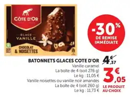 Bi1 Batonnets glaces cote d'or offre