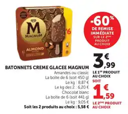 Bi1 Batonnets creme glacee magnum offre