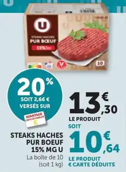 Bi1 Steaks haches pur boeuf 15% mg u offre