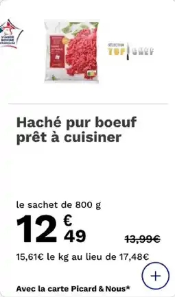 Picard Haché pur boeuf prêt à cuisiner offre