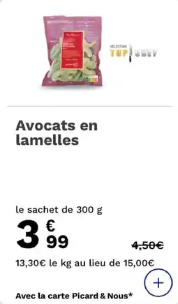 Picard Avocats en lamelles offre