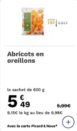 Picard Abricots en oreillons offre