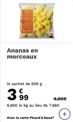 Picard Ananas en morceaux offre