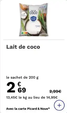 Picard Lait de coco offre