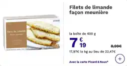 Picard Filets de limande façon meunière offre