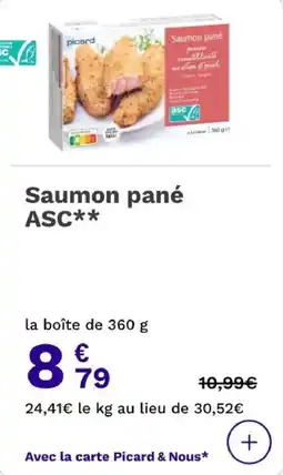 Picard Saumon pané asc offre