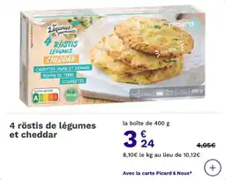Picard 4 röstis de légumes et cheddar offre