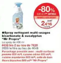 Monoprix Spray nettoyant multi-usages bicarbonate & eucalyptus mr propre offre