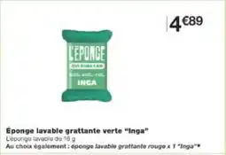 Monoprix Éponge lavable grattante verte inga offre