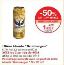 Monoprix Bière blonde grimbergen offre