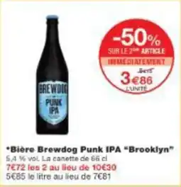 Monoprix Bière brewdog punk ipa brooklyn offre