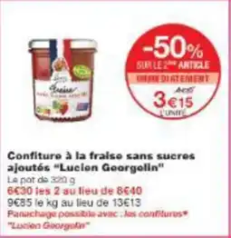 Monoprix Confiture à la fraise sans sucres ajoutés lucion georgelin offre
