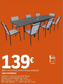 E.Leclerc TABLE EXTENSIBLE offre