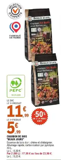 E.Leclerc CHARBON DE BOIS BEAUX JOURS offre