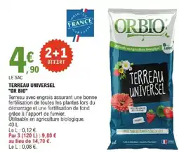 E.Leclerc TERREAU UNIVERSEL OR BIO offre