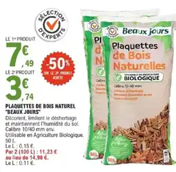 E.Leclerc PLAQUETTES DE BOIS NATUREL BEAUX JOURS offre